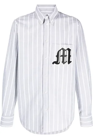 Msgm Logo-appliqu?? striped cotton shirt