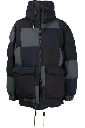 SACAI Panelled hooded puffer jacket