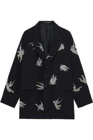 YOHJI YAMAMOTO Angel-print single-breasted blazer