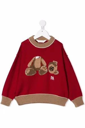Palm Angels Teddy bear-motif intarsia-knit jumper