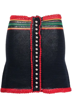 Paco rabanne Colour-block macramé miniskirt