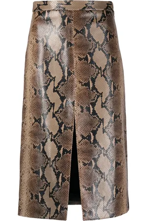 Khaite The Fraser snakeskin-effect leather skirt