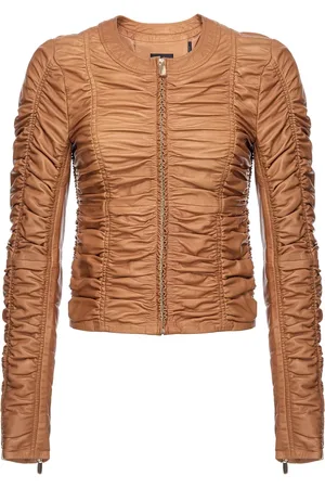 Pinko Leather ruched jacket