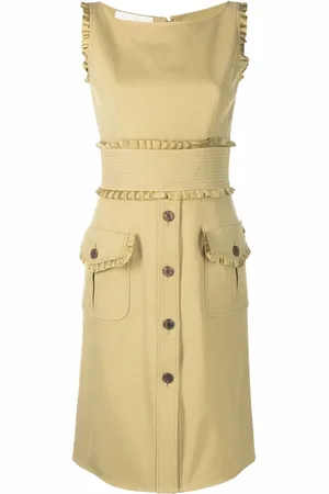 VALENTINO GARAVANI 1990s ruffled trim sleeveless dress