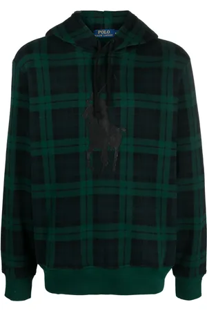 Ralph Lauren Tartan-print logo-patch hoodie