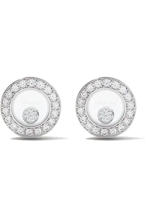 Chopard 18kt white gold Happy Diamonds Icons ear pins