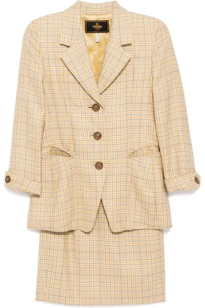 Fendi 2000s check pattern jacket set