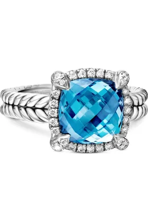 David Yurman Sterling Chatelaine Pavé topaz and diamond ring (9mm)