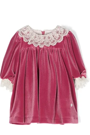 PATACHOU Lace-detailing velvet dress