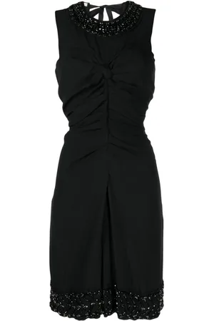 Prada Beaded ruched sleeveless dress