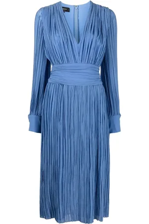 Rochas Pliss??-detail midi dress