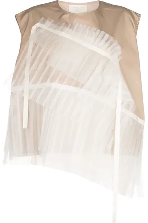 Shanshan Ruan Panelled asymmetric tank top