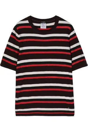 CHANEL 2000 striped short-sleeve T-shirt