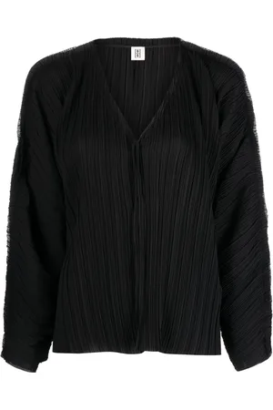 By Malene Birger Pliss??-effect V-neck sweatshirt