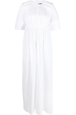 Jil Sander Gathered short-sleeve maxi dress