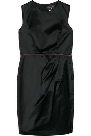 CHANEL 2000s ruched silk dress