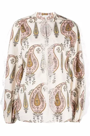 Giambattista Valli Paisley-print puff-sleeve blouse