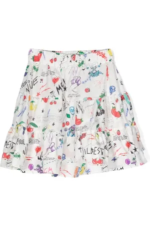 Msgm Graphic-print ruffled skirt