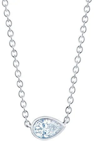 Kwiat 18kt gold side-set pear shape diamond pendant