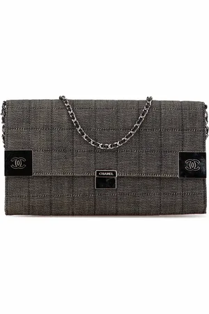 CHANEL 2002-2003 Denim Choco Bar Chain Flap shoulder bag