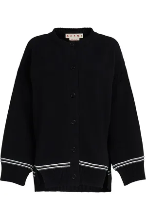 Marni Intarsia-knit logo cotton cardigan