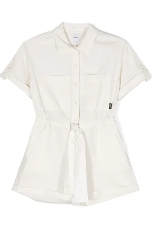 Aspesi Tied-waist short-sleeved playsuit
