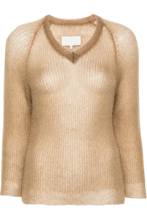Maison Margiela Semi-sheer V-neck jumper