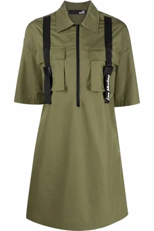 Moschino Zip-up cotton-blend dress