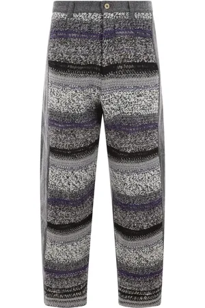 Vitelli Needle-punched contrast panel trousers