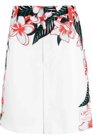 VALENTINO GARAVANI Floral-print silk shorts
