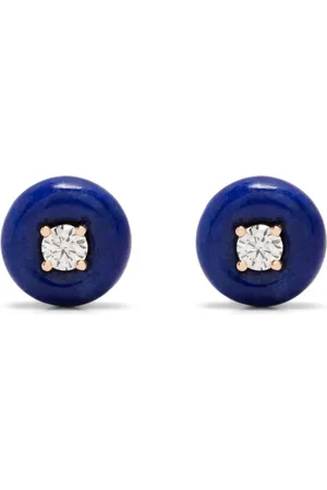 Fernando Jorge 18kt rose Orbit Medium diamond and lapis lazuli studs