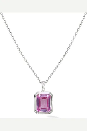Lark & Berry 14kt white gold Blossom sapphire and diamond pendant necklace