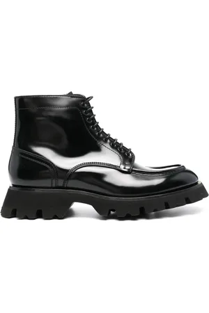 santoni Lace-up leather ankle boots