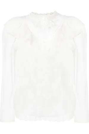 Twin-Set Embroidered mesh blouse