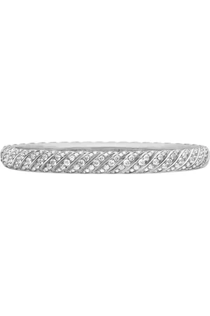 David Yurman 18kt white gold Sculpted Cable bangle diamond bracelet (6.2mm)