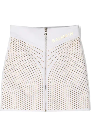 Balmain Stud-embellished zip-up skirt