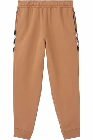 Burberry Check-panel cotton jogging pants