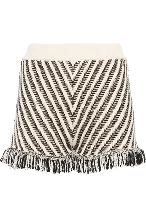 Twin-Set Patterned-jacquard knitted mini shorts