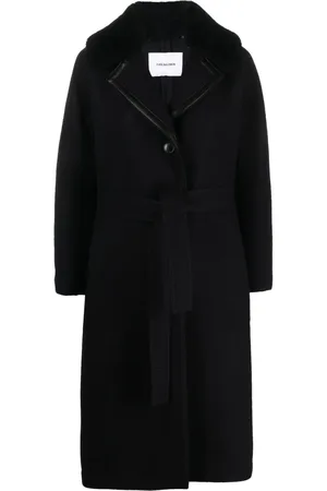 YVES SALOMON Belted felted-wool coat