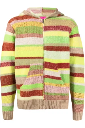 THE ELDER STATESMAN Multi-stripe zip-up hoodie