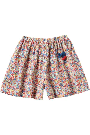 Familiar Bow-detail floral-print shorts