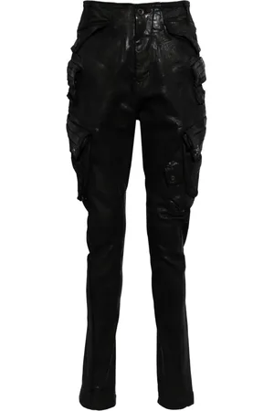 JULIUS Drop-crotch cotton blend trousers