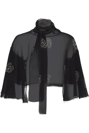 Prada Dot-print georgette top