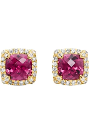 David Yurman 18kt yellow Petite Chatelaine tourmaline and diamond stud earrings (5mm)