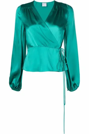 CARINE GILSON Tied-waist silk pyjama top