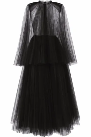 Dolce & Gabbana Cape-detail tulle midi dress