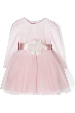 MONNALISA Floral-appliqu?? flared dress