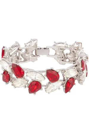 Saint Laurent 1980s marquise pearl cut Swarovski crystals bracelet