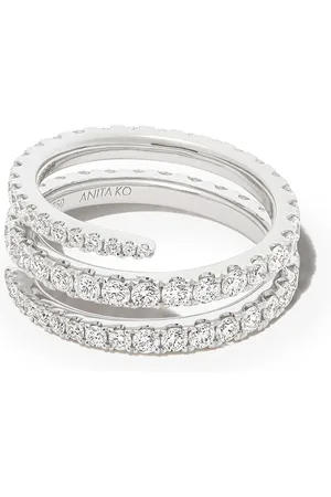 Anita 18kt white gold diamond coil ring