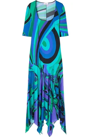 Puccini Asymmetric-hem maxi dress